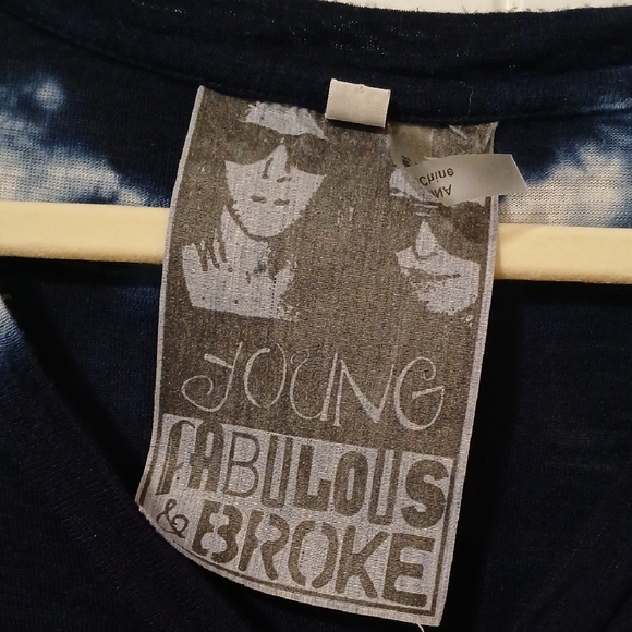 Young Fabulous & Broke Navy and White Tie-Dye Tee - Picture 3 of 7